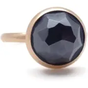 Mariana Gold Adj Ring Medium Multi Faceted Black Metallic Mineral Stone M46 NWT