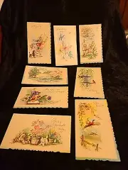 Vintage Set Of Embossed Greeting Cards