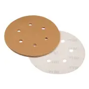 6-inch Sanding Discs, 180-Grits 6-Holes Hook and Loop for Orbital Sander 5pcs