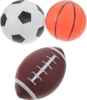 HOOTNEE Vinyl Bounce Balls Set Boys and Girls Indoor Outdoor Play Soft Patting Balls Mini Rugby Balls Educational Toy Ages 1-3