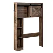 Over Toilet Storage Cabinet Laundry Shelf Rack Bathroom Organizer Retro Grey