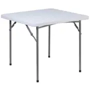 34'' Square Multi Purpose Granite White Plastic Folding Table