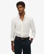 Vacation Long Sleeve Linen Shirt | Optic