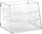 3 Tier Clear Bakery Display Box Crystal Acrylic Cake Display Cabinet with Magnet