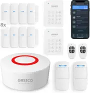 Wireless Home Alarm System 15 Piece Kit, WiFi for B-15Pack