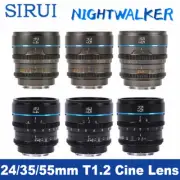 Sirui 24mm 35mm 55mm T1.2 Night Walker Cinema Lens for E/X/RF/M43 BMPCC4K ZCAM