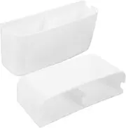 HAWILLOSCH 2PCS Wall Mount Charging Holder Multi Function Plastic Organizer Bracket for Phones and Watches Punch Adhesive Storage for Home Office White
