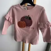Mud Pie Size 12-18 M Months Girls Shirt Mudpie Pumpkin Patch Fall Pink NEW NWT