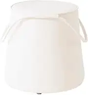 Makeup Chair with Handles, Round Low Makeup Stool, Multifunctional Foot Stool, Strong Stability, Light Weight, Can Be Placed in The Corner,White