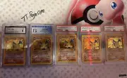 1999 & 2000 Pokemon Base Set 1& 2 Charizard Holo R Card Lot PSA And CGC.