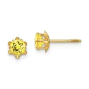 Madi K Kid's Earrings 14k Yellow Gold 4 mm Synthetic Nov Screwback
