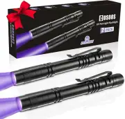 UV Black Light Flashlight 2 Pack 395nm Mini Waterproof Pen Light for Inspections