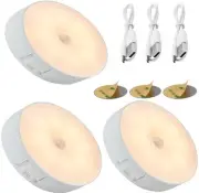LED Motion Sensor Night Light,3 Pack Rechargeable USB Charging,3 Switch Mode ...