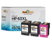3PK Compatible With HP 63XL Black Color Ink ENVY 4520 Deskjet 2131 2133
