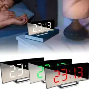 Electric Alarm Clock for Bedrooms Digital Clock Modern Curved Design LED Clocks