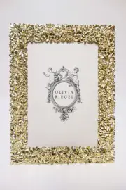OLIVIA RIEGEL Crystal "Gold Everleigh" 5x7 Photo Frame New in Box