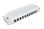 Custom Harmonica White Aluminum - Key of C, Harmonica in all keys, box included,