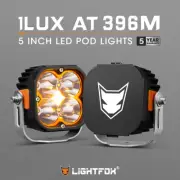 Lightfox Pair 5inch Osram LED Pod Lights Work Light White Amber Combo Beam