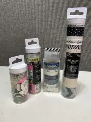 Washi Tape Bundle Decorative Craft Supplies. Stripes/Gym/Glitter Pattern 4rolls