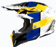 Airoh Aviator 3 Monarch, motocross helmet , color: Blue/Yellow/White/Black , size: M