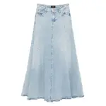 [7 For All Mankind] 7 For All Mankind Logo-patch Denim Maxi Skirt 26 US BLUE