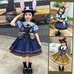 動物方城市 茱蒂尼克，兒童變裝 萬聖節COSPLAY 哈茱蒂 茱迪 兔子裝 警察 萬聖服裝，X射線【W380013】