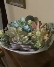 Artificial Pastel Color Succulent Arrangement Centerpiece