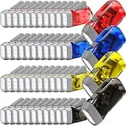 48 Pcs Hand Crank Flashlight No Battery Required Cranked Flashlight Manual Press Flash Light 3 LED Squeeze Light for Camping Hiking Power Outage Gift(Red Blue Yellow Gray)