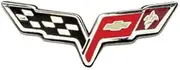 [SR1 Performance] C6 Chevrolet Corvette Cross Flags Lapel Pin 7/8˝ - Chrome, enamel, enamel