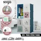 SOGA Blue Portable 8 Cubes Storage Cabinet DIY Shelves Wardrobe Organiser