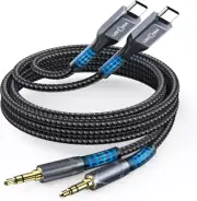 USB C to 3.5mm Audio Aux Jack Cable (2 Pack), Type C 2 2 Pack, Cosmic Grey