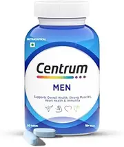 Cen.trum Men Tablet, World'S No.1 Multivitamin With Grape Seed Extract, Vitamin C & 21 Other Nutrients For Overall Health, Strong Muscles & Immunity (Veg) 50S, 72 Grams