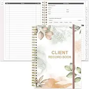 Client Record Book - Hair Stylist Client Profile Book-Binder and Client Record Cards with A-Z Alphabetical Tabs for Salons, Hair Stylist, Nail, Small Business, Rose Leaf