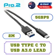PRO 2 2M LEAD LENGTH USB TYPE C TO USB A3.0 LEAD TYPE C PLUG TO USBA PLUG 5GBPS
