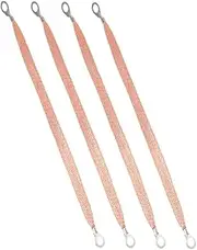 4pcs Automotive Ground Strap Vehicle Grounding Straps Universal Flat Braided Tinned Copper Cable Straps for Cars Engine
