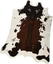 OSOLADY 1Pc Irregular Simulation Cow Carpet for Bedroom and Living Comfortable Decorative Rug Stylish White and Black Floor Mat Multi Functional Area Rug