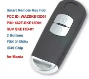 Smart Remote Car Key Fob 2 Buttons FSK 315MHz ID49 Chip for Mazda