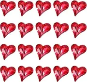 uxcell 20 Pcs 3D Heart Red Nail Rhinestones 12x13mm K9 Glass Crystal Rhinestones Pointed Back Crooked Heart Gems for Nail Charm Art DIY Decoration Craft