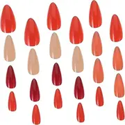Healeved 24pcs Nail Chips Fake Nails False Nail Tips Glue on Nails Nail Art Supplies Nails Press on Nails for Women False Nails Manicure False Nail Women Fake Nail Tips Nail Accessories Abs