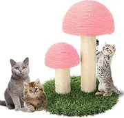 GiftParty Cat Scratching Post, Mushroom Claw Scratching Post for Kitty, Natural Sisal Cat Scratchers Pole, 15x12 Inch Cat Interactive Toys (Pink)