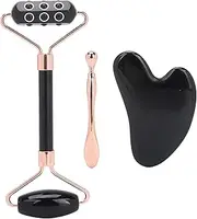 Gua Sha Facial Tools, Cooling Effect Germanium Roller Facial Roller Massager, Quiet and Convenient Usage Face Massage Roller