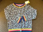 Mini Boden Rainbow Leopard Cardigan 2-3 New
