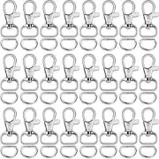 120 Pcs Keychain Clip Hooks with D Ring Include 60Pcs Swivel Snap Hooks Silver