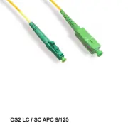 LOT10 10 Meter LC/SC APC OS2 9 /125 Simplex Single-Mode Fiber Optic Cable OFNR