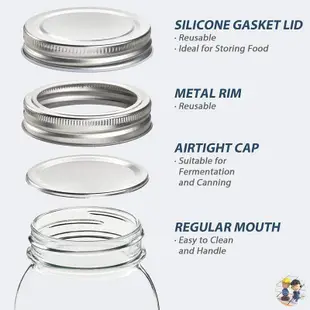 Screw Cap Mason Airtight Preserve Jars Glass Food Storage