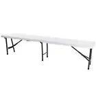 BISupply 6ft Folding Bench Seat - White Bench Outdoor Plastic Bench Seat