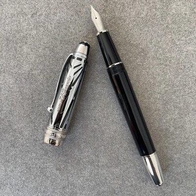 Montblanc Centenary 145 Series Black+Silver Color Fountain Pen With Box