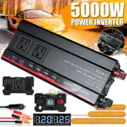 4 USB 5000W Car Power Inverter DC 12V 24V To AC 110V LCD Home RV Solar Converter