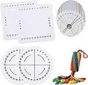 Comidox Round Square Kumihimo Beading Cord Disc Disk Braiding Plate Handmade DIY Bracelet Braided Weaving Board 4Pcs
