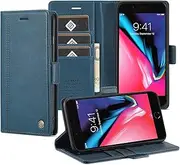 GoshukunTech for iPhone 7 Plus Case,for iPhone 8 Plus Wallet Case,Flip Leather Wallet Cover with Card Holder Cash Pocket Magnetic Closure[ Blue ]